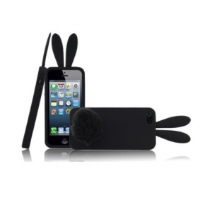 BOLSA SILICONE IPHONE 4/4S COELHO PRETO