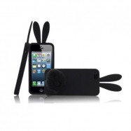 BOLSA SILICONE IPHONE 4/4S COELHO PRETO