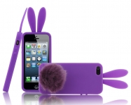 BOLSA SILICONE IPHONE 4/4S COELHO ROXO