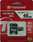 Transcend Micro SD 16Gb Class10 C/Adapt