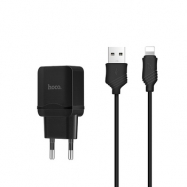 Carregador HOCO C22A USB - 2.4A Com Cabo USB LIGHTNING Preto