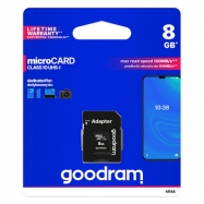 GoodRam Micro SD 8Gb Class4 C/ Adapt