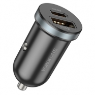 Adaptador Isqueiro Borofone BZ22 USB + Tipo C - QC 3.0 PD 30W Preto